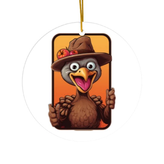 Selfie Bird Turkey Holiday Animal Pet Lover Ceramic Ornaments