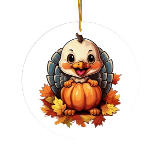 Pumpkin Bird Turkey Holiday Animal Pet Lover Ceramic Ornaments