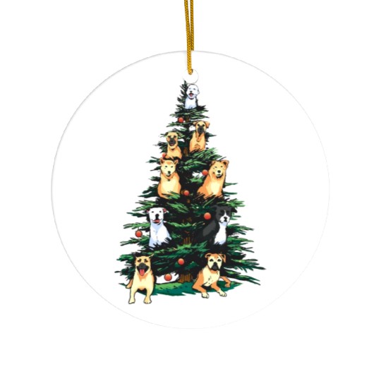 Christmas Dog Tree Animals Lover Funny Xmas Ceramic Ornaments