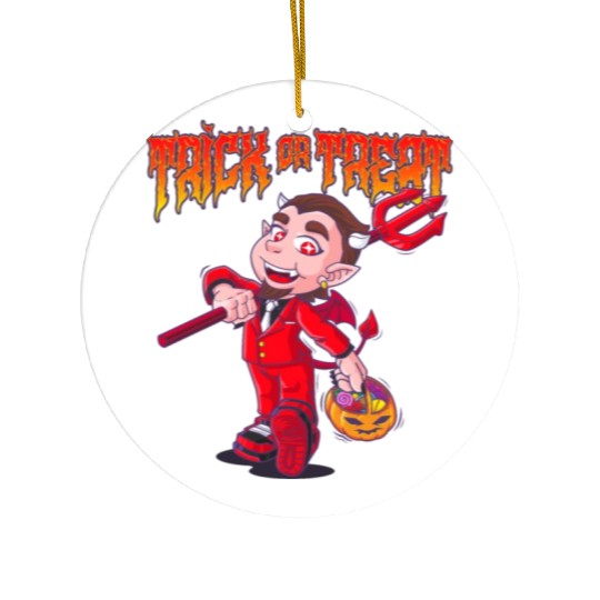 Cute Halloween Trick or Treat Kid Devil Ceramic Ornaments