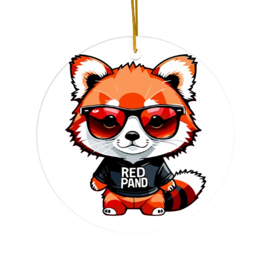 Chibi Red Panda Cub Ceramic Ornaments