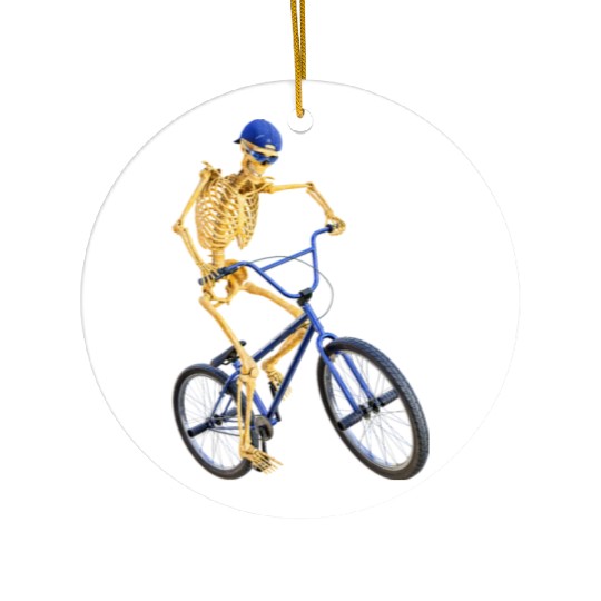 The Grim Reaper doing freestyle biking Ceramic Ornaments