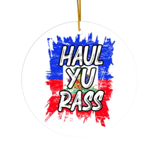 Haul Yu Rass Afro Pride Kriol Haiti Flag Ceramic Ornaments