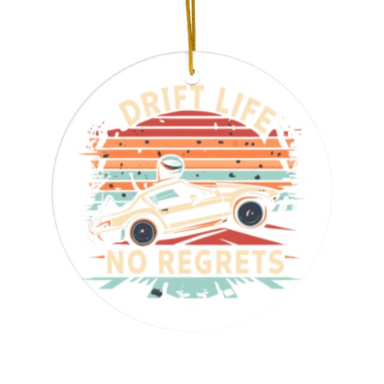 Vintage Drift Life No Regrets Ceramic Ornaments