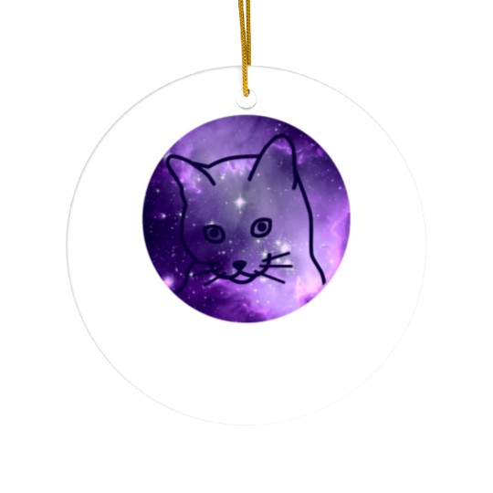 Galaxy Space Cat Funny Cat Lover Ceramic Ornaments