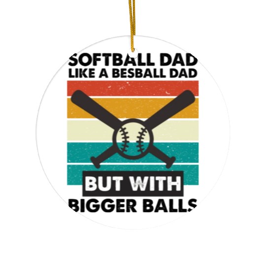 Vintage Softball Dad Like A Baseball Dad Us Flag Ceramic Ornaments