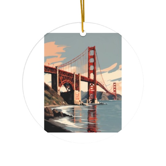 Golden Gate Bridge California Ceramic Ornaments, Golden Gate