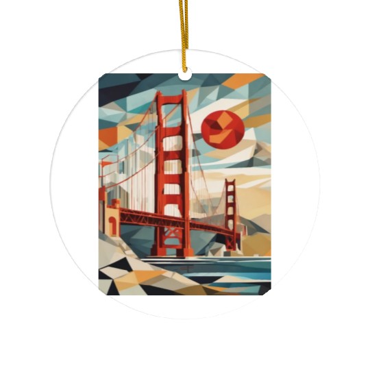 Golden Gate Bridge California Ceramic Ornaments, Golden Gate