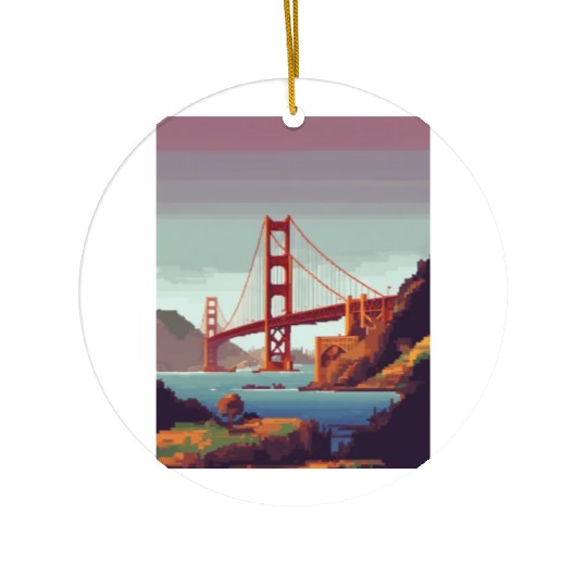 Golden Gate Bridge California Ceramic Ornaments, Golden Gate