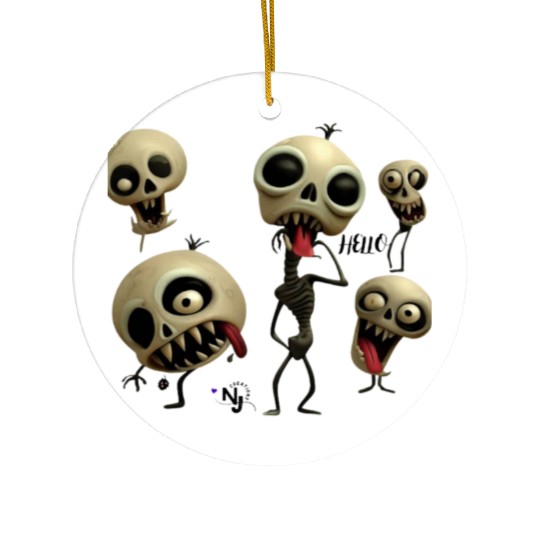 Hi trick or treat Ceramic Ornaments
