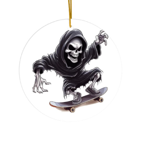 Grim Reaper Shreds the Streets: Skateboarding for Ceramic Ornaments