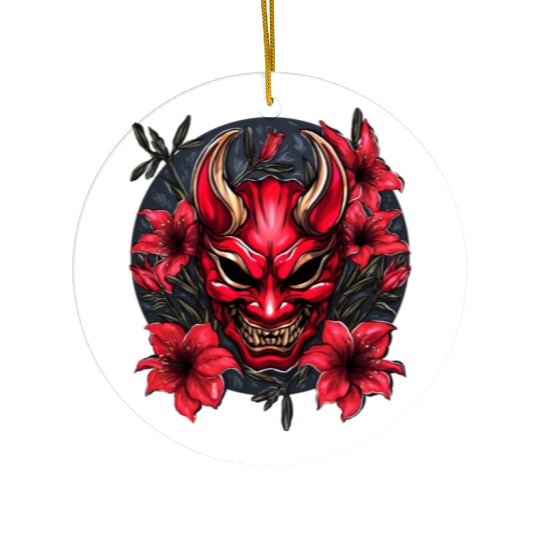 Hannya Red Lily Ceramic Ornaments