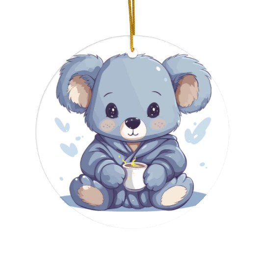 Chibi Koala in Pajamas Ceramic Ornaments
