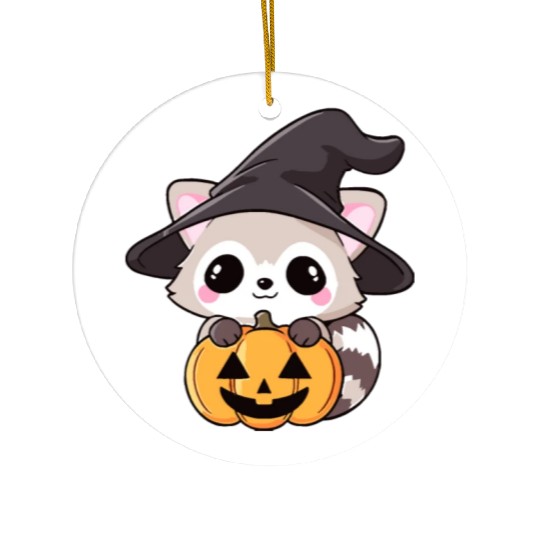 Cute Halloween raccoon Ceramic Ornaments