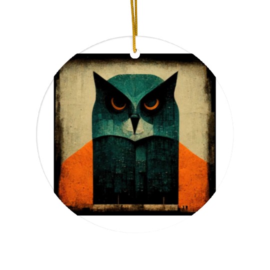 Mod Owl: Disapproving Owl Ceramic Ornaments
