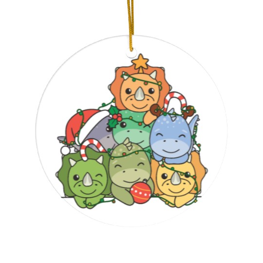 Dinosaur Christmas Tree Funny Animal Ceramic Ornaments
