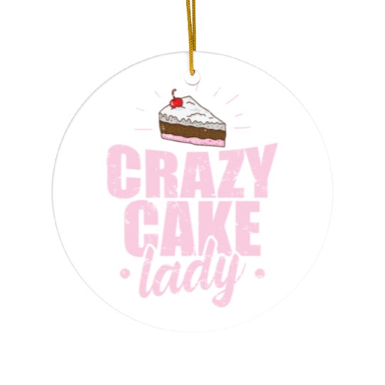 Crazy Cake Lady Pastry Chef Cake Ceramic Ornaments
