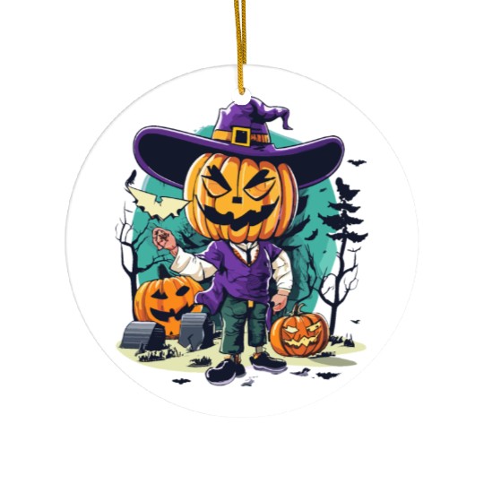 Boy Candy Punppkin Halloween Ceramic Ornaments