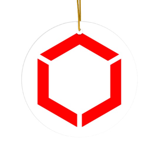 Red Hexagon Shape Ceramic Ornaments