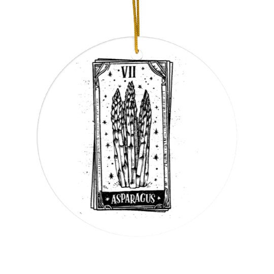 Asparagus Tarot Card - Black Ink Ceramic Ornaments