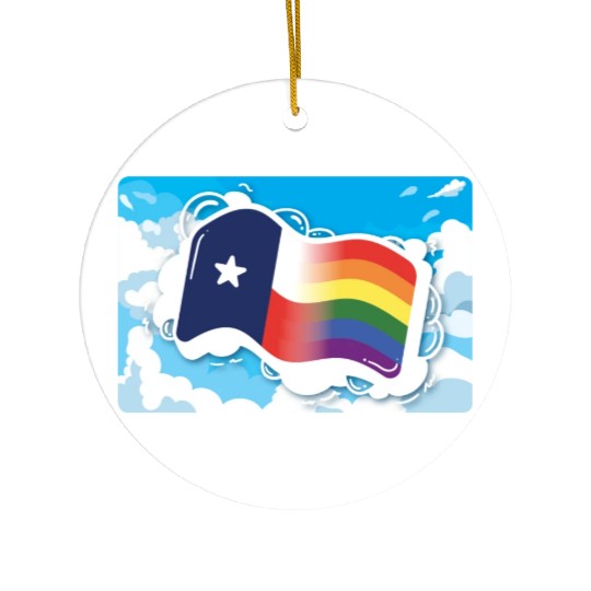 Texas Flag Pride Design for proud LGBT+ Texan Ceramic Ornaments