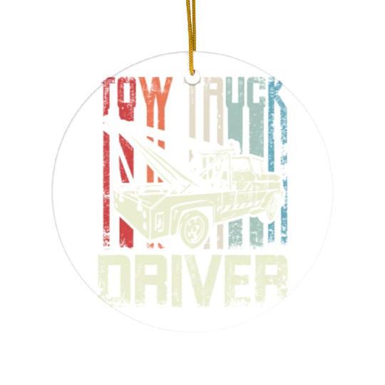 Cool Retro Vintage Tow truck Driver Ceramic Ornaments