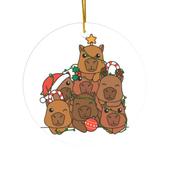 Capybara Christmas Tree Funny Animal Christmas Ceramic Ornaments
