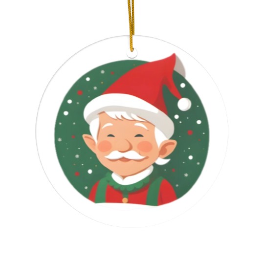 christmas happy elf Ceramic Ornaments