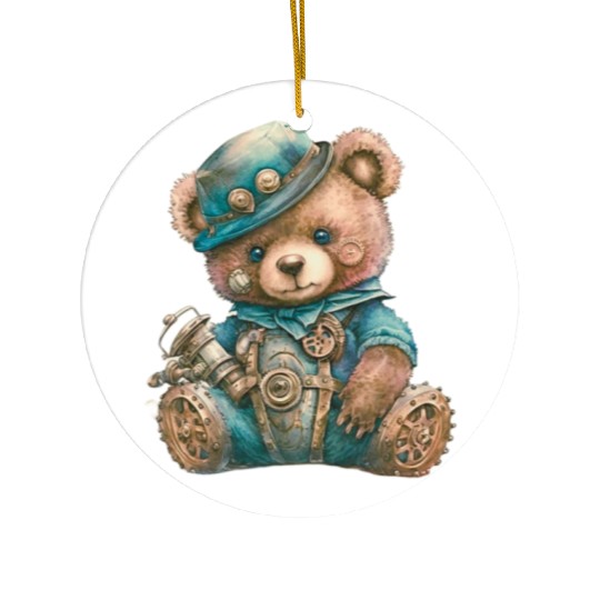 Steampunk Vintage Teddy Bear Ceramic Ornaments