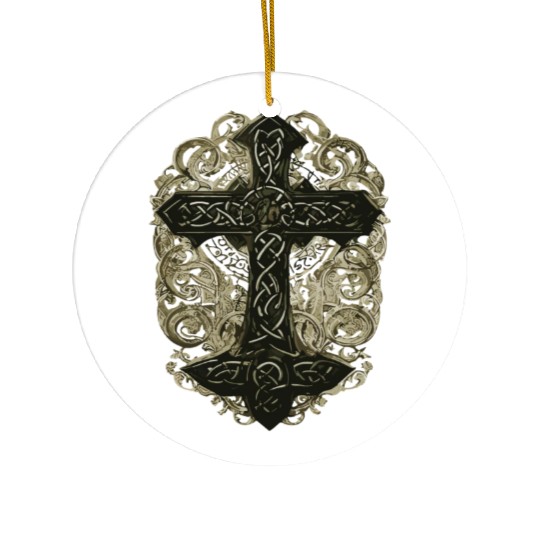 tree celtic cross Ceramic Ornaments