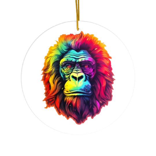 Gorilla Chic in Vibrant Psychedelic Zoo Ceramic Ornaments