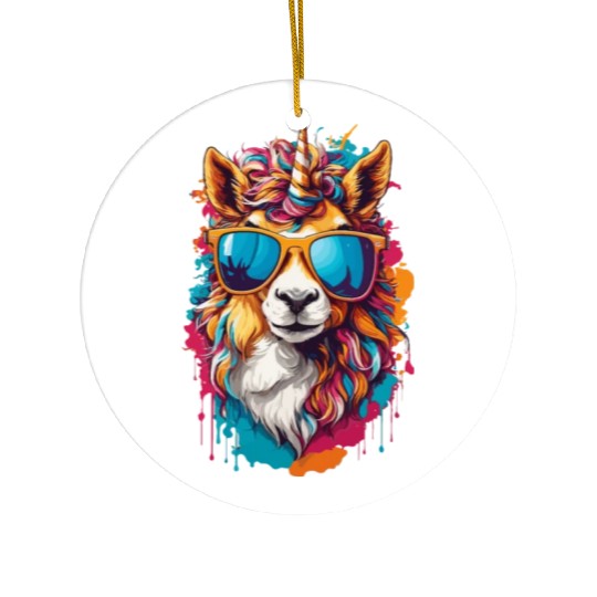 Rainbow Horse Gallop: Magical Pony Journey Ceramic Ornaments