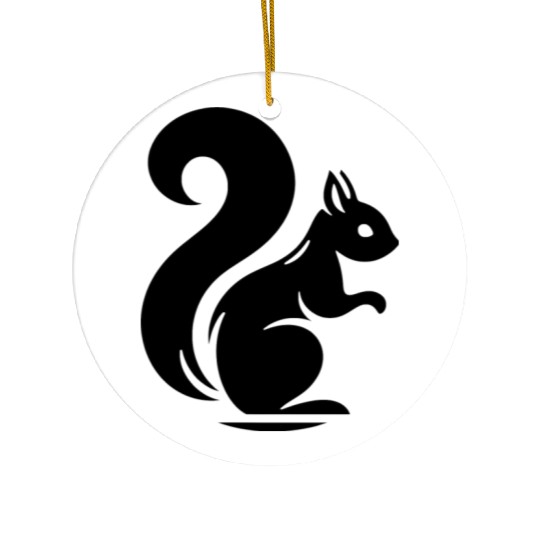 Elegant Squirrel Silhouette: Nature in Shadow Art Ceramic Ornaments
