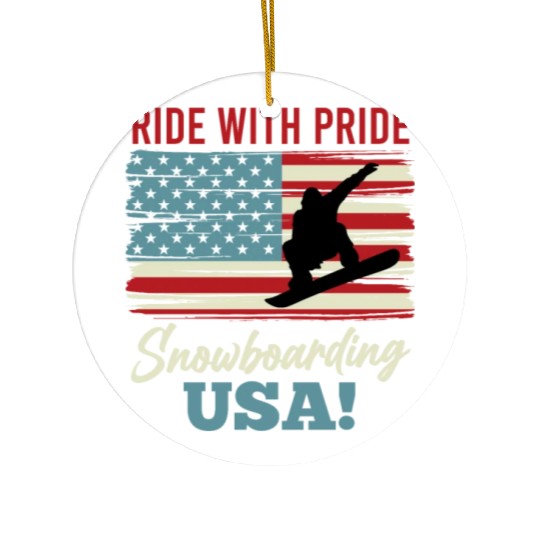 Snowboarding USA! Freestyle Snowboarders Ceramic Ornaments