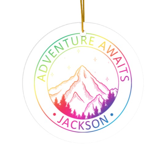 Jackson Jackson Hole Valley Wyoming Usa Adventure Ceramic Ornaments