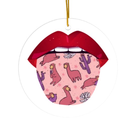Alpaca Alpaka Lips Ceramic Ornaments
