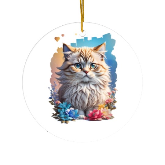 Persian Cat Ceramic Ornaments