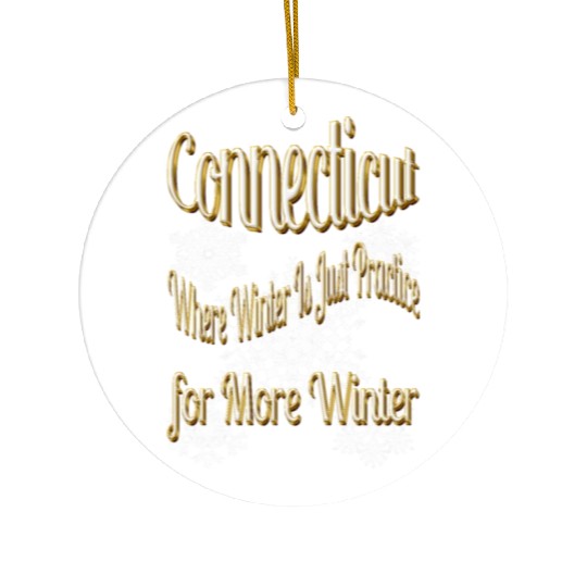 Connecticut winter Ceramic Ornaments