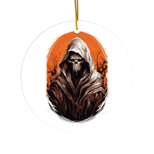 Spooky Halloween Grim Reaper Ceramic Ornaments