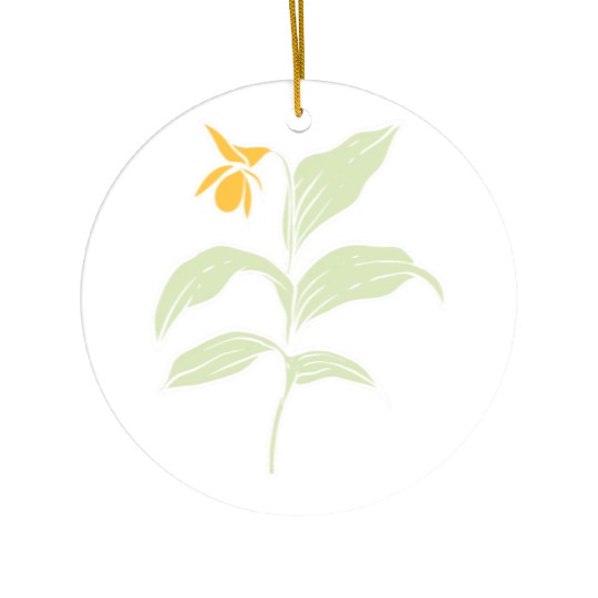 Yellow Orchid Plants Lover Gift Ceramic Ornaments