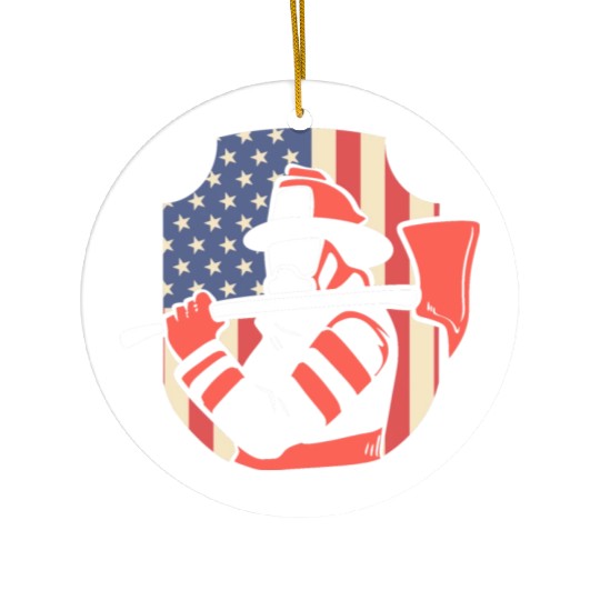 Firefighter Of America Fire Captain Ceramic Ornaments