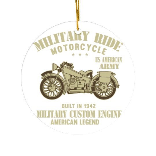 Military Ride Motorcycle Ceramic Ornaments