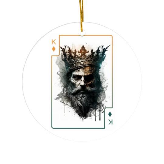 Poker Card Game Scary Halloween Ceramic Ornaments