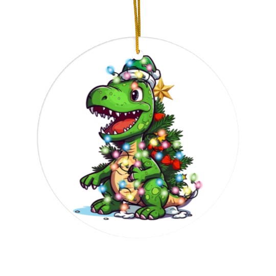 Dinosaur Christmas Pajama, Christmas Tree Kids Cos Ceramic Ornaments