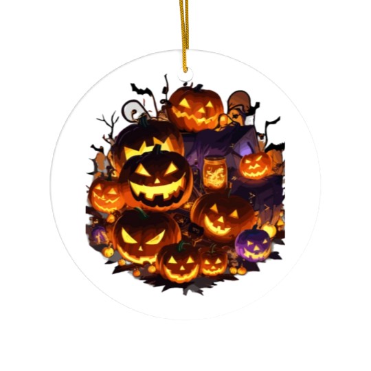 Lantern Pumpkin Face Halloween Costume funny Gif Ceramic Ornaments
