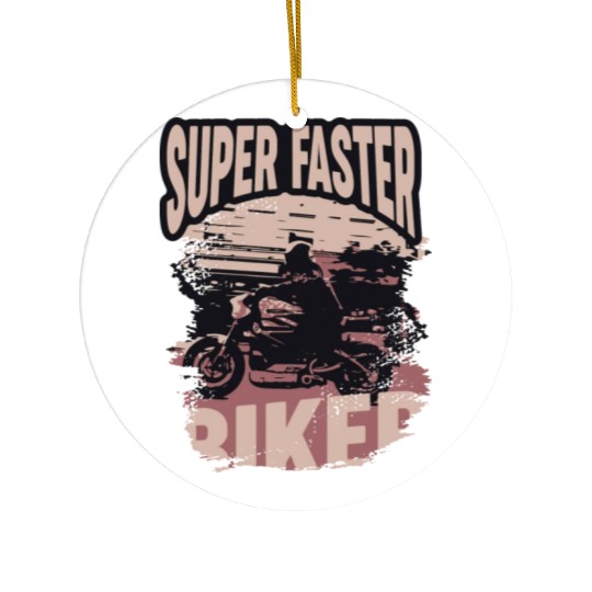 Super Faster Biker Motorcycle And Racing Ceramic Ornaments
