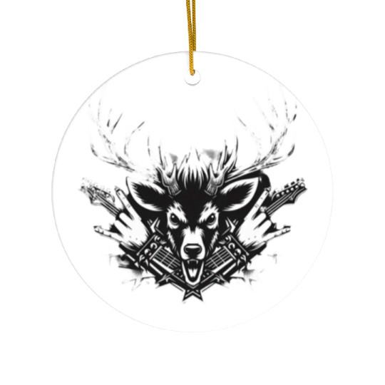 Punk Rock Reindeer Ceramic Ornaments