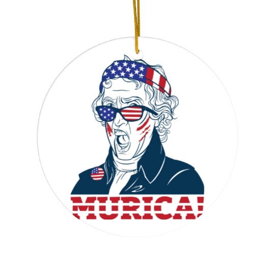 Patriotic President Thomas Jefferson Murica Ceramic Ornaments