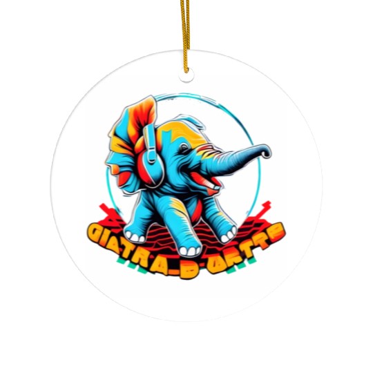 Colorful elephant face Ceramic Ornaments