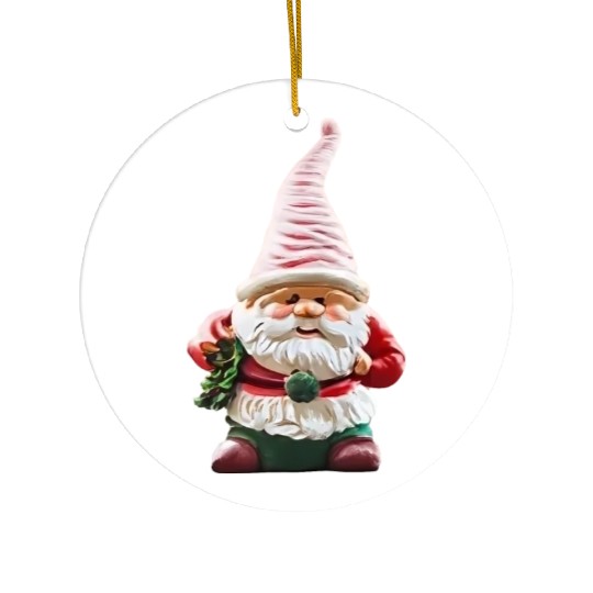 garden gnome christmas tree Ceramic Ornaments